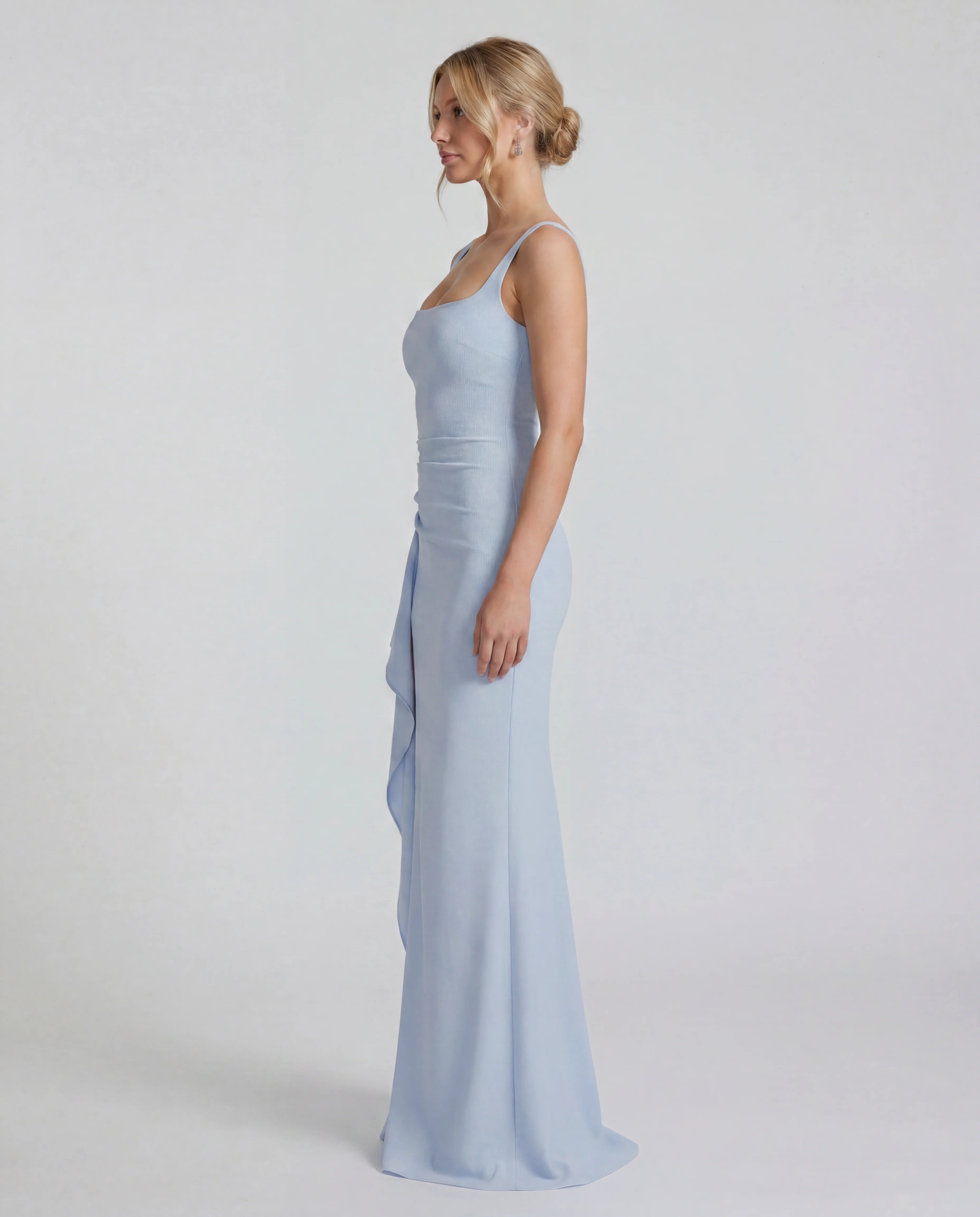 Square Neck Sleeveless Side Split Bodycon Maxi Dress