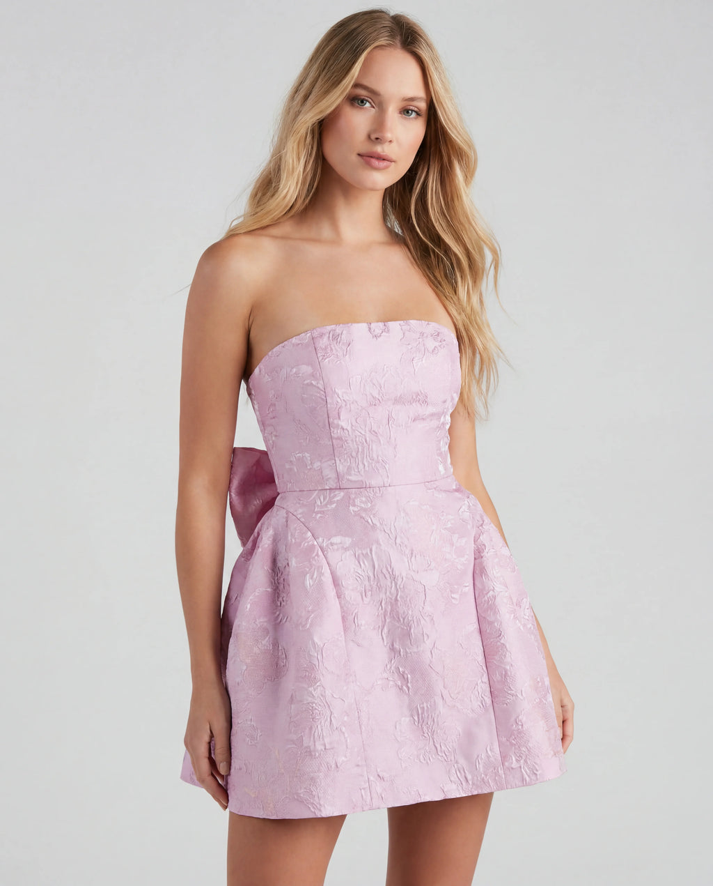 Brocade sweetheart fit-and-flare cocktail mini dress