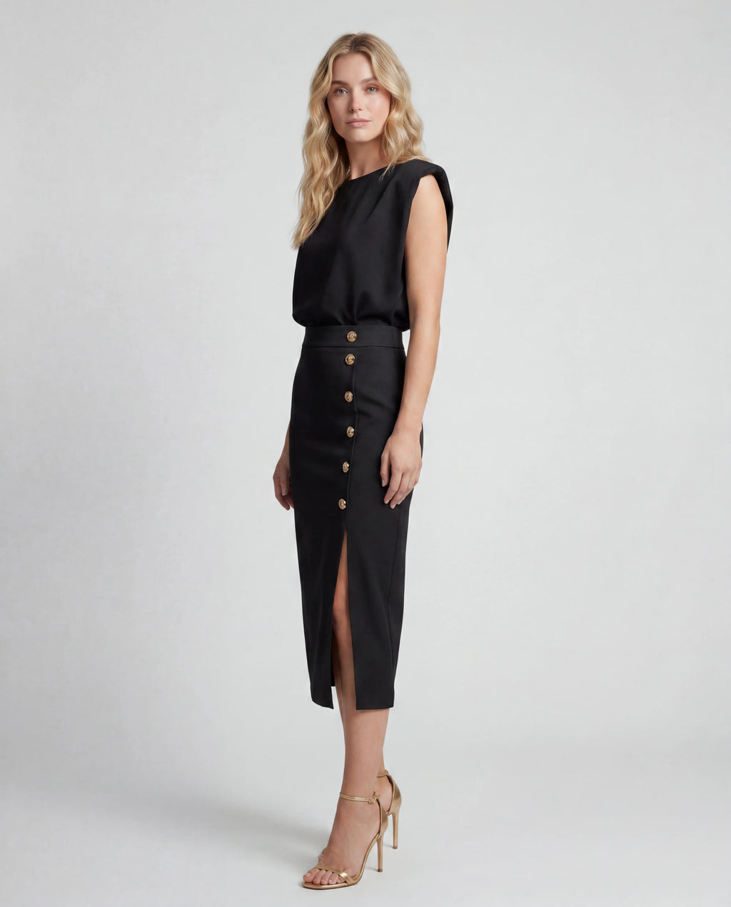 Crepe co-ord set - black side