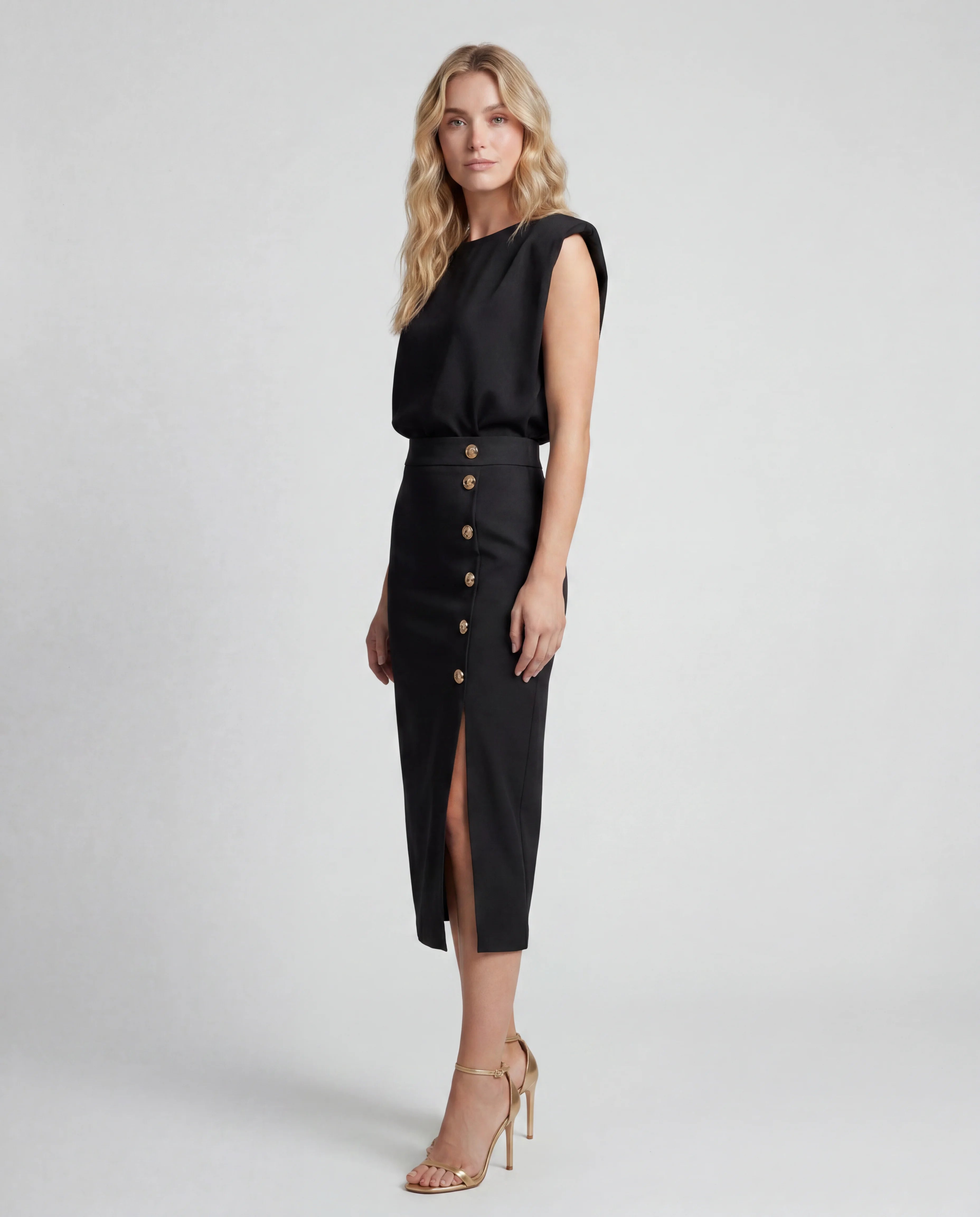 Crepe co-ord set - black side