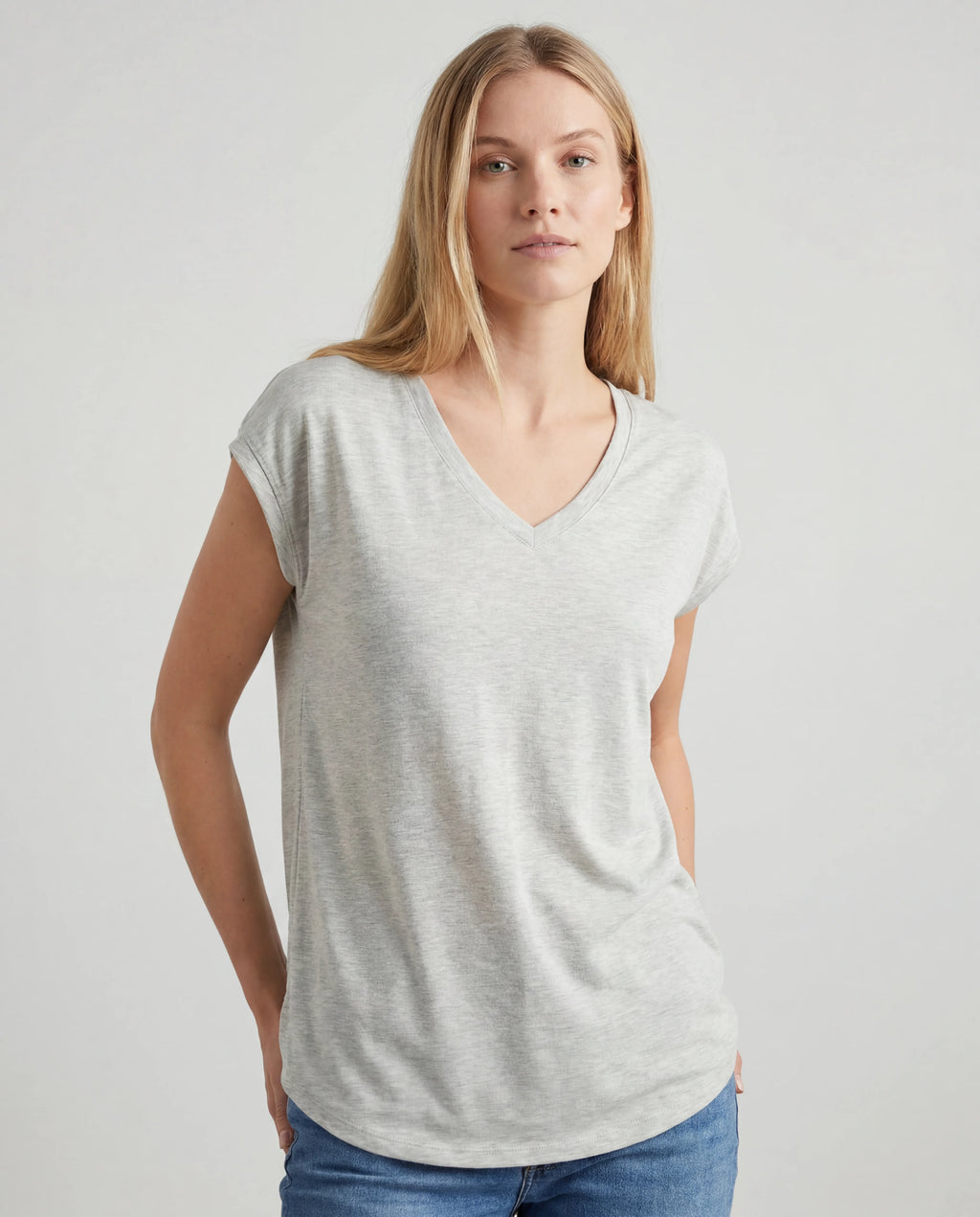 Cotton jersey top - white front