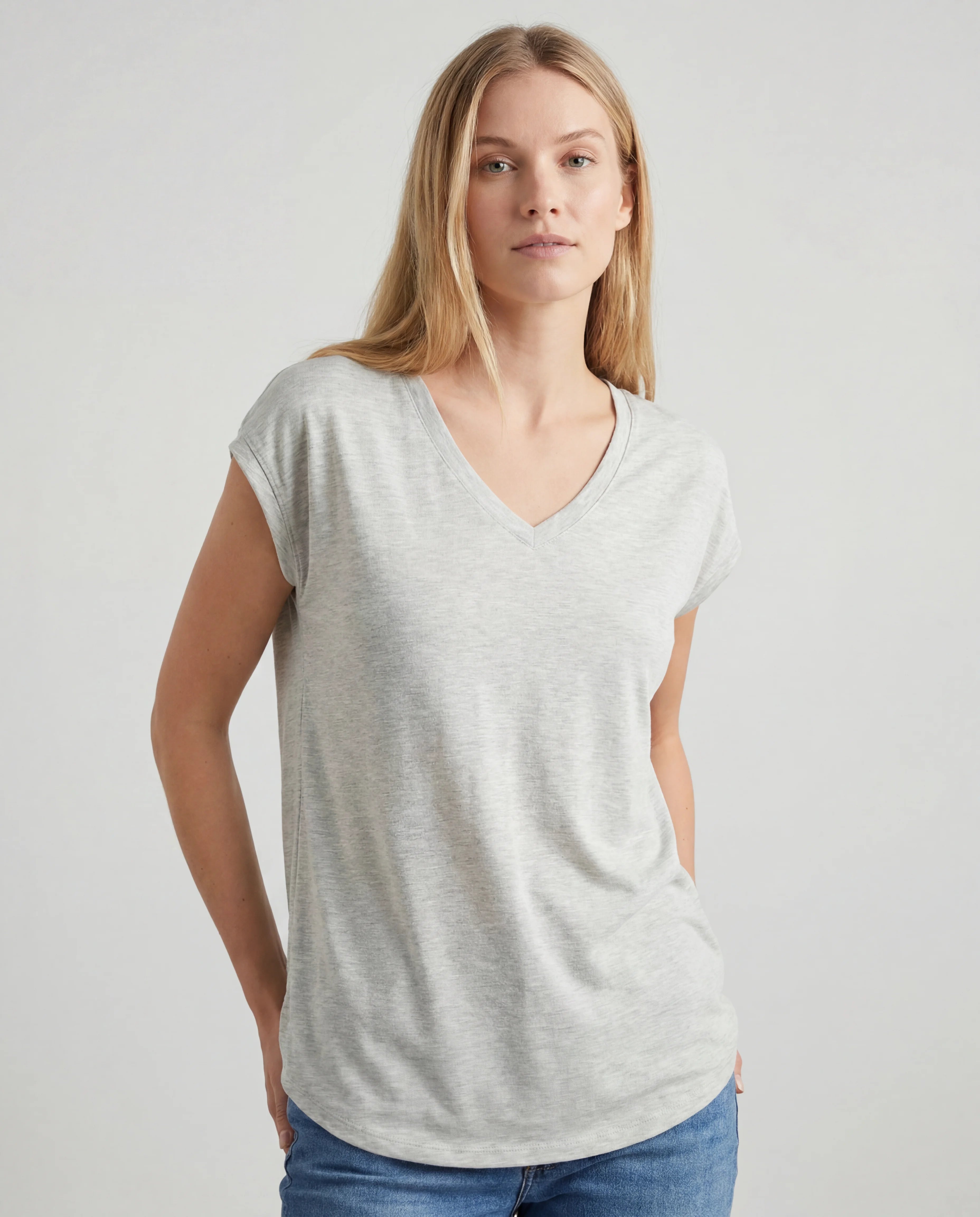 Cotton jersey top - white front