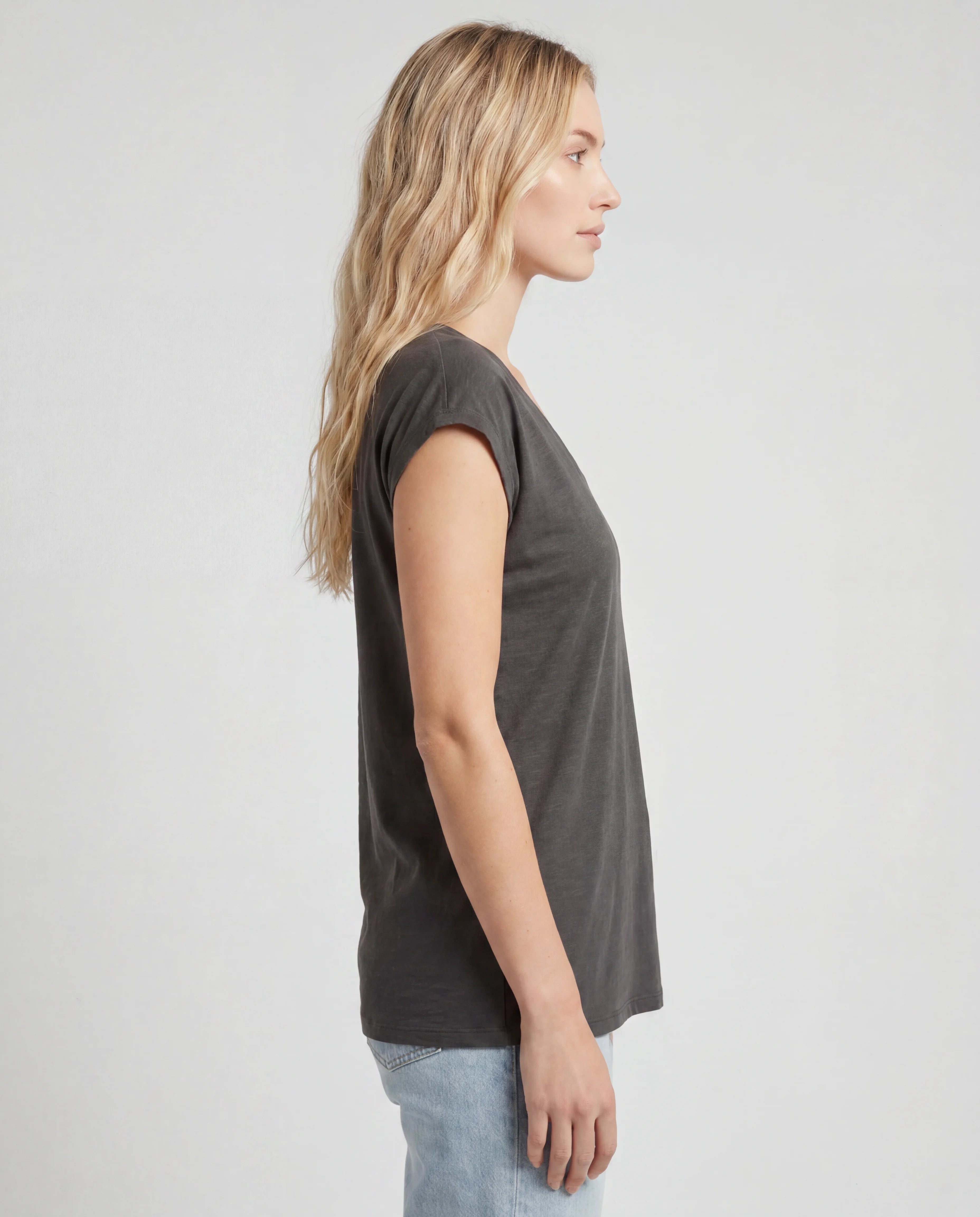 Cotton jersey top - black side